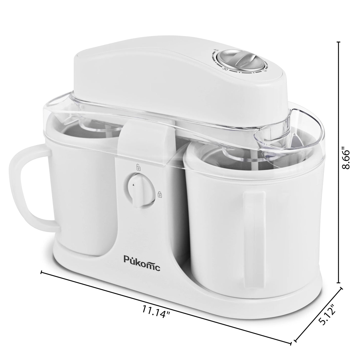 Suslas Dual Bowl Automatic Ice Cream Maker 120V US Plug