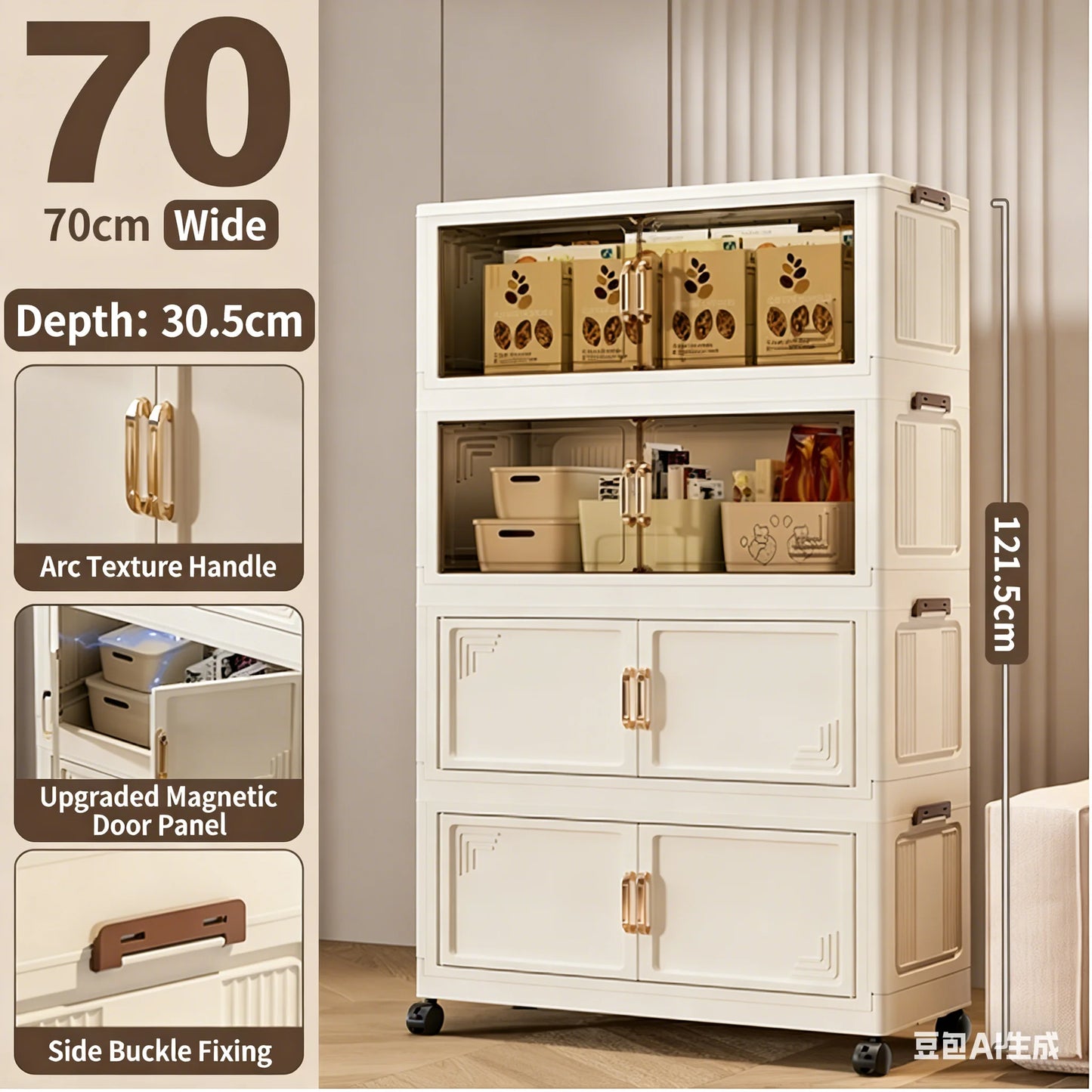 Multifunctional Folding Storage Cabinet Wardrobe Organizer For Home