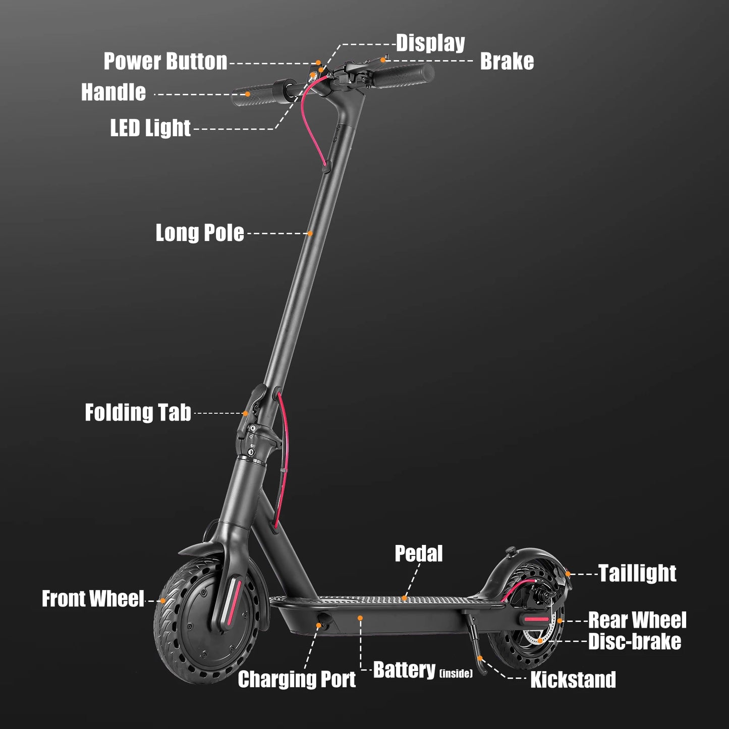 AILIFE Electric Scooter 350W A8 Mini Foldable Waterproof