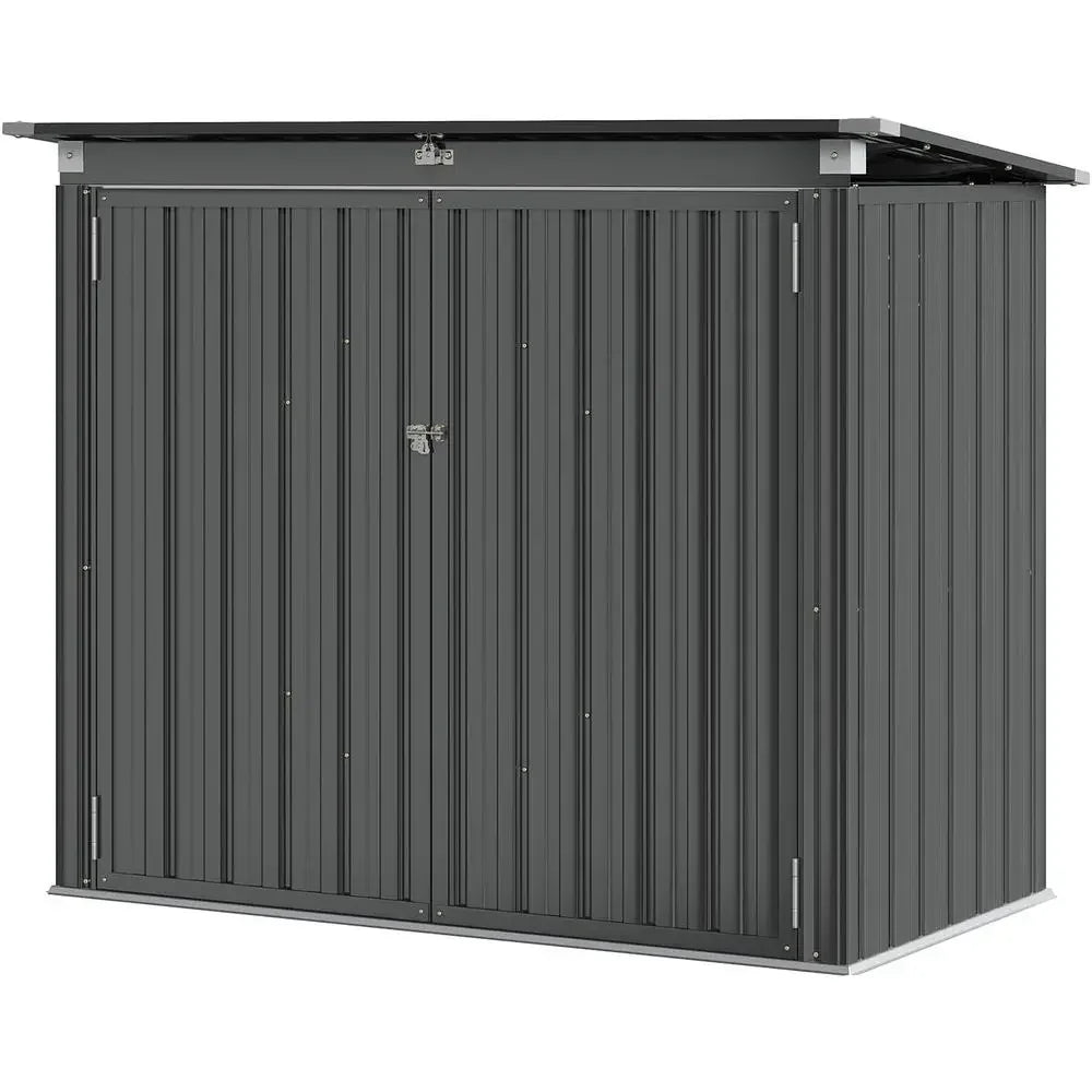 Enhanced Metal Outdoor Storage Shed for Trash Cans and Tools