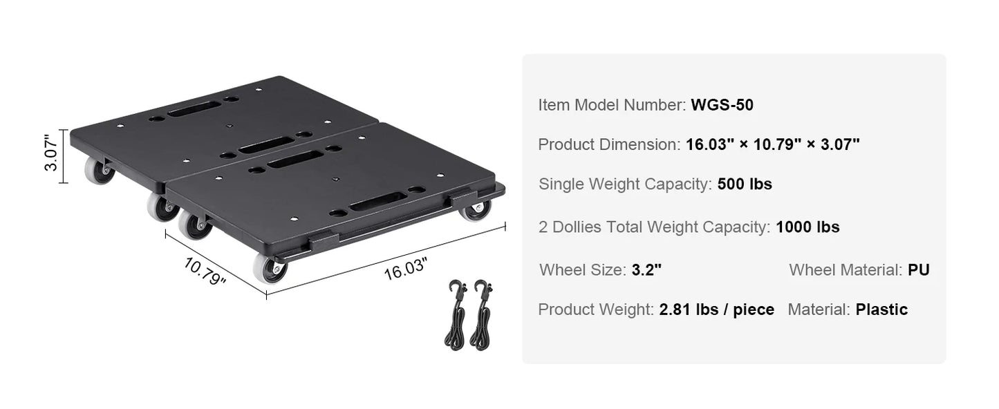 SucceBuy Furniture Mover Dolly With Interlocking Design 500 Lb Capacity