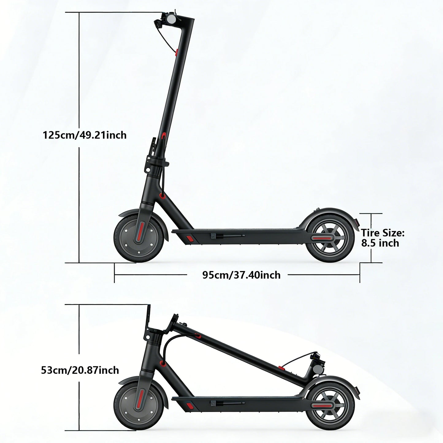 Foldable E-Scooter With LED Display, Solid Tires And Dual Brakes