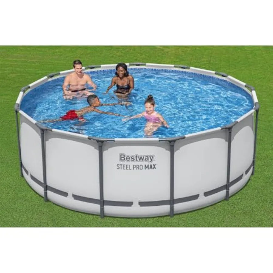 Steel Pro MAX Above Ground Pool With Pump Ladder Cover