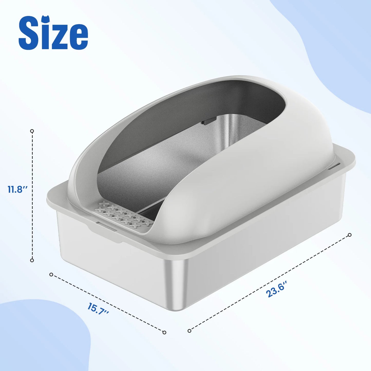 Stainless Steel Cat Litter Box With Lid Scoop Included
