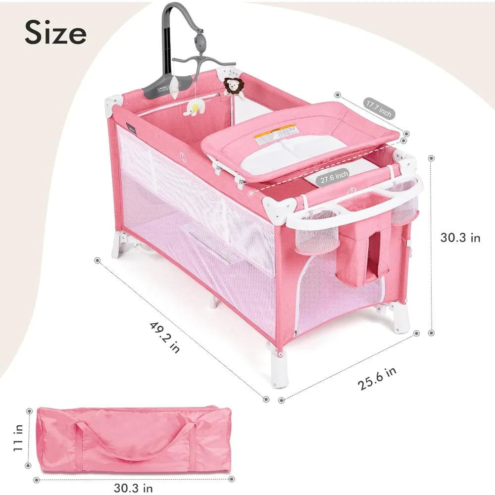5 In 1 Baby Bassinet Crib Sleeper With Removable Rocker