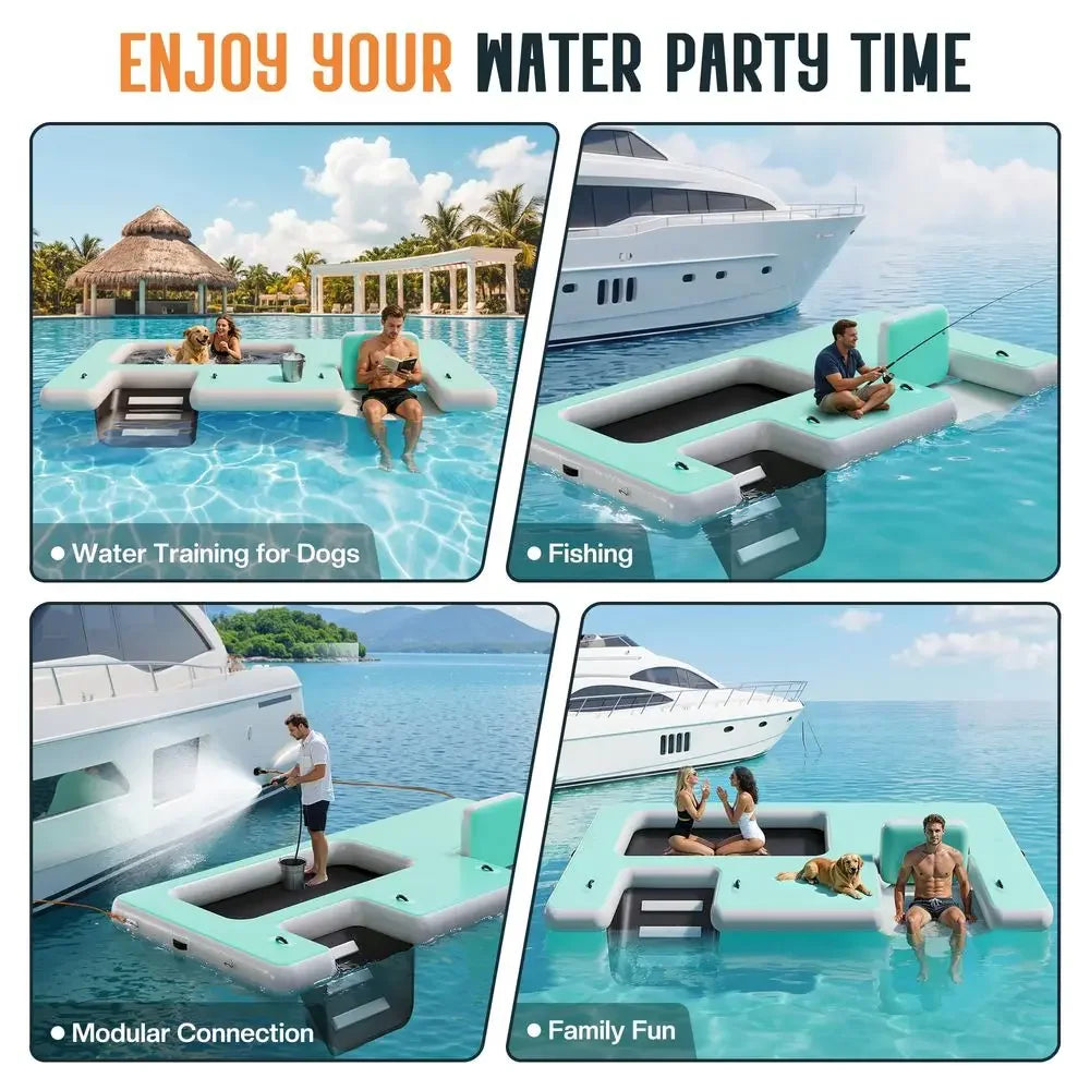 XMSJ Excursion 5 Person Inflatable Boat With Oars And Pump