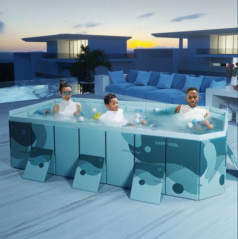 Foldable Family Pool Inflation Free PVC Durable Outdoor Backyard