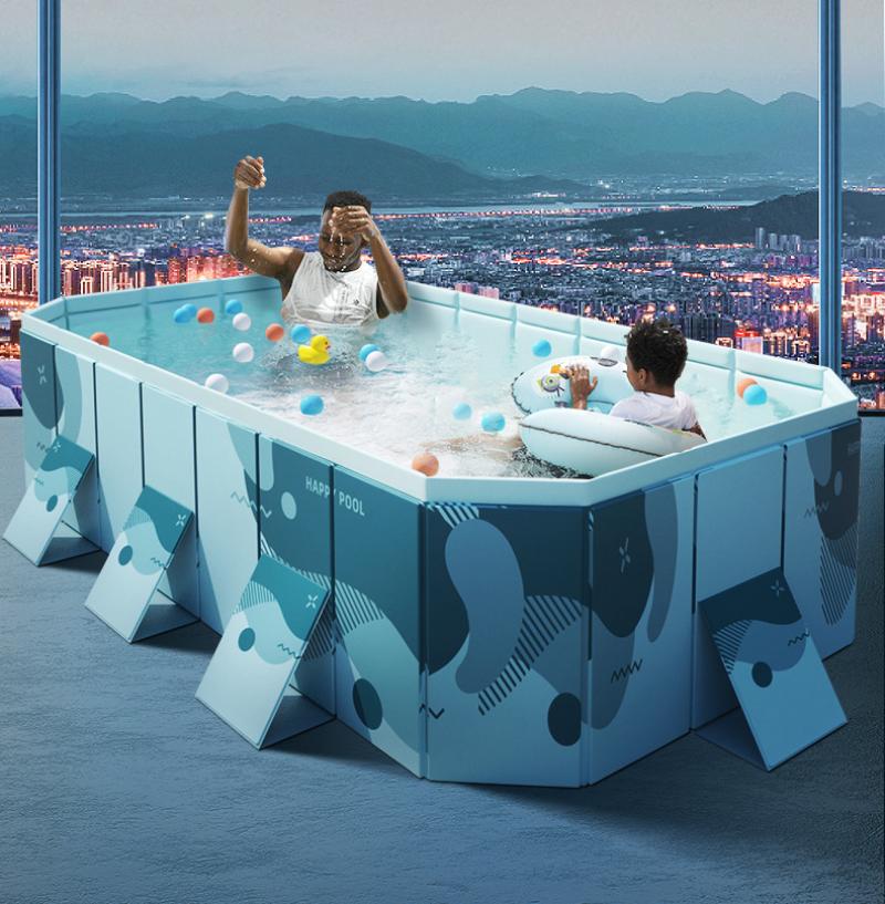 Foldable Family Pool Inflation Free PVC Durable Outdoor Backyard
