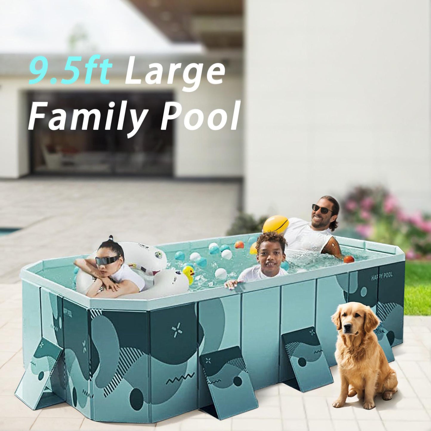 Foldable Family Pool Inflation Free PVC Durable Outdoor Backyard