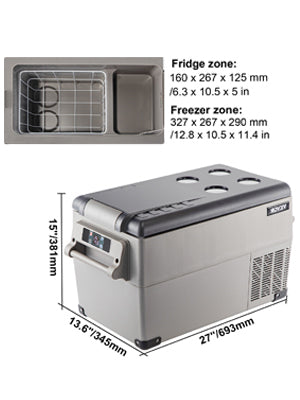 VEVOR Car Refrigerator Portable Compressor Cooler DC 110 240V
