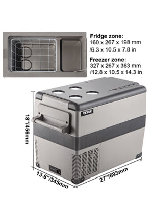 VEVOR Car Refrigerator Portable Compressor Cooler DC 110 240V