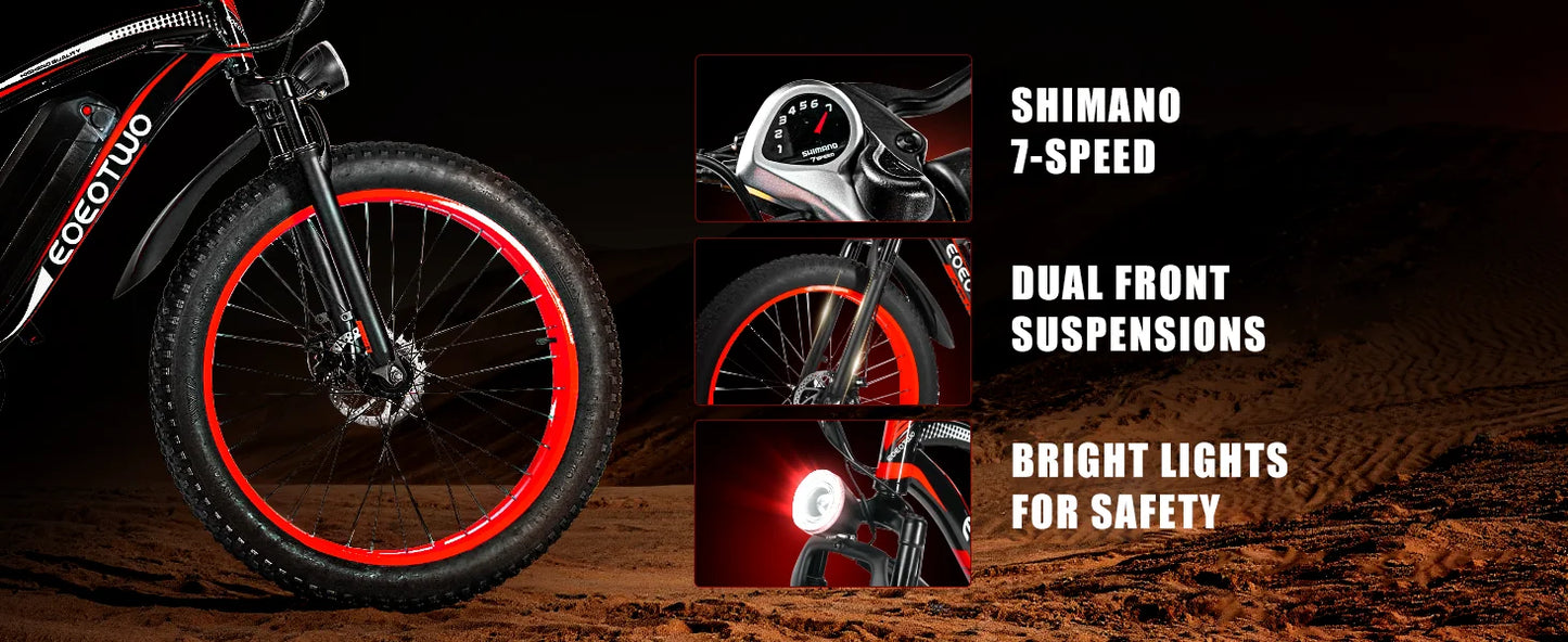 EOEOTWO 1500W Fat Tire Electric Bike For Adults All Terrain