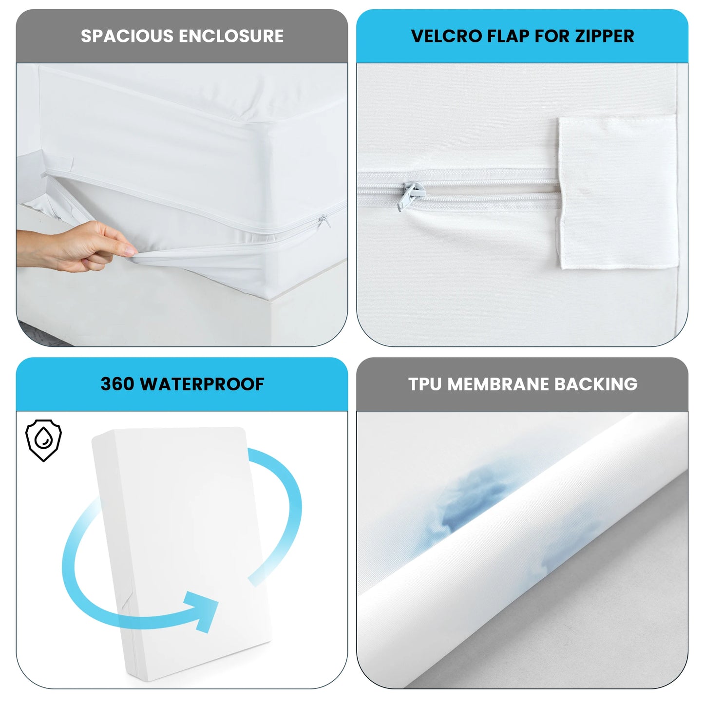 LDC Lux Decor Mattress Encasement Waterproof Bed Bug Proof
