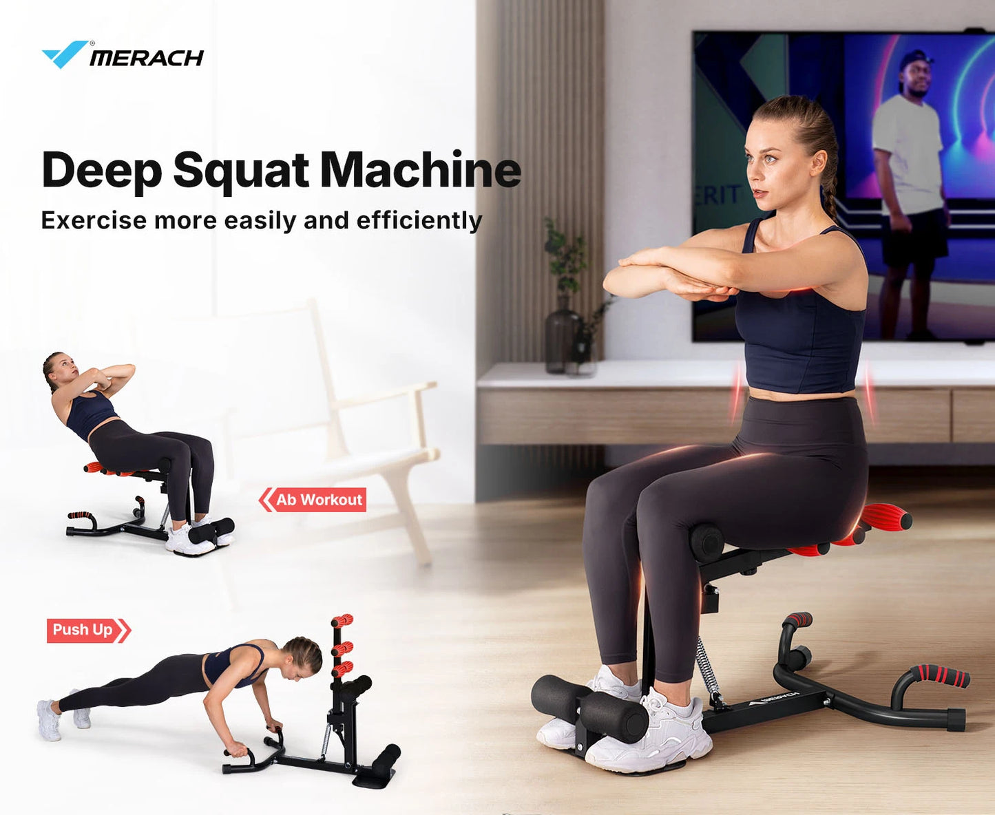 Merach Deep Squat Machine Multifunctional Glutes and Core Trainer