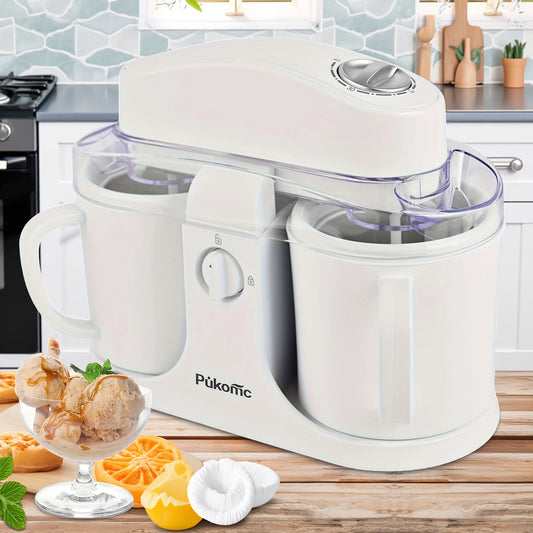 Suslas Dual Bowl Automatic Ice Cream Maker 120V US Plug