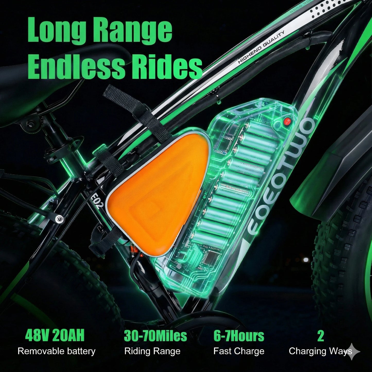 EOEOTWO Fat Tire Electric Bike With Powerful 1000W Motor
