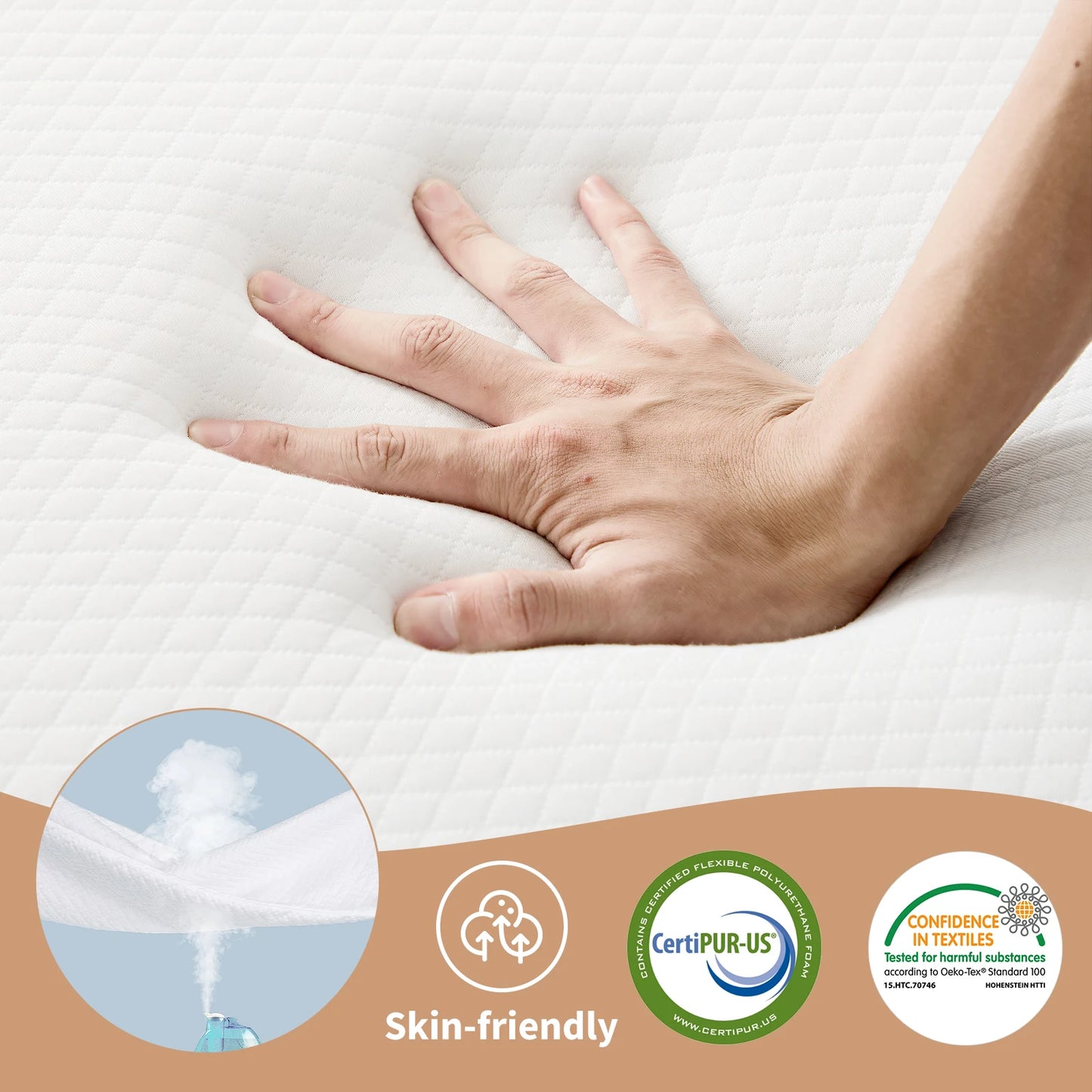 JHK Tri Fold Memory Foam Mattress With Washable Cover Travel