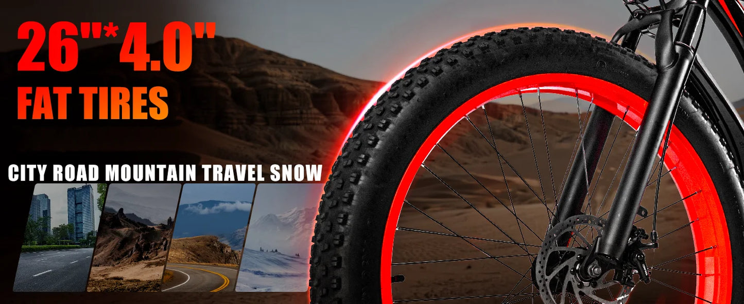 EOEOTWO 1500W Fat Tire Electric Bike For Adults All Terrain