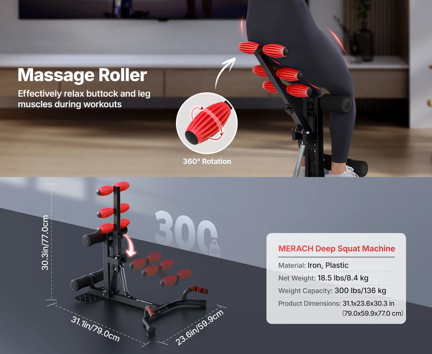 Merach Deep Squat Machine Multifunctional Glutes and Core Trainer