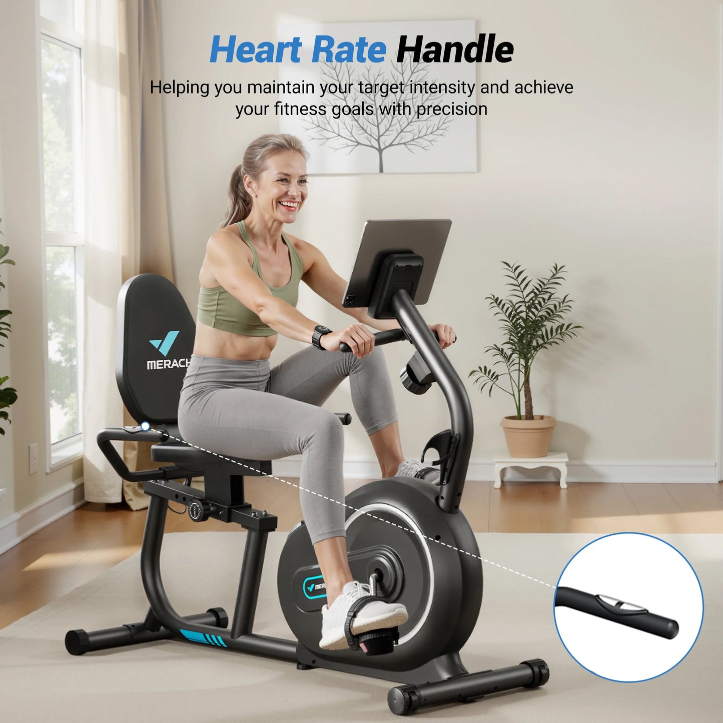 MERACH Recumbent Exercise Bike For Home With Bluetooth App Connectivity