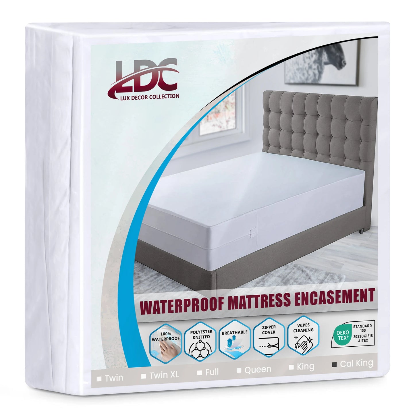 LDC Lux Decor Mattress Encasement Waterproof Bed Bug Proof