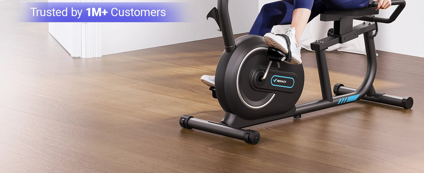 MERACH Recumbent Exercise Bike For Home With Bluetooth App Connectivity