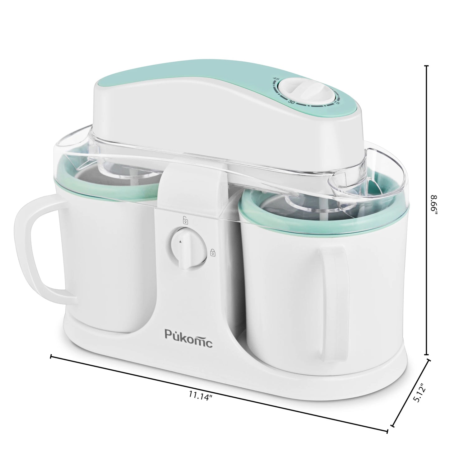 Suslas Doppel-Eismaschine mit zwei Behältern, 120 V, US-Stecker