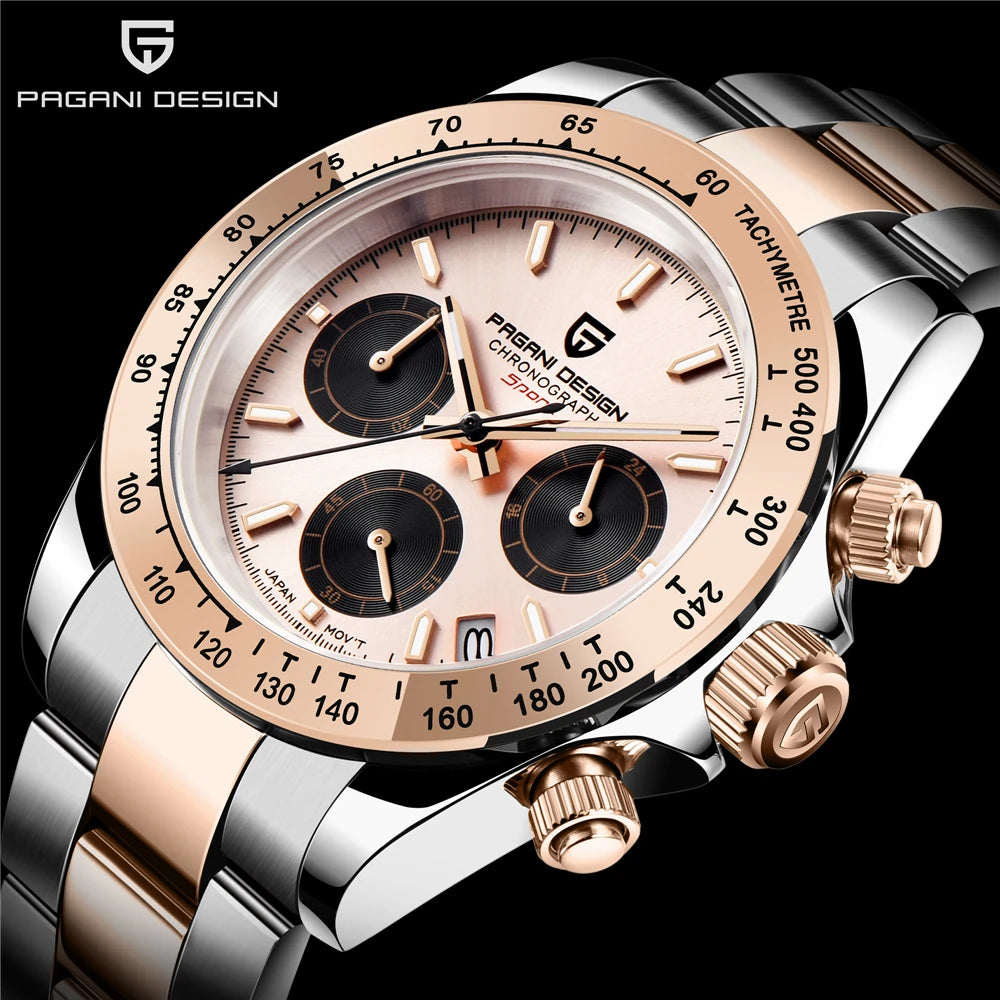 PAGANI DESIGN Men's Sports Quartz Watch With Sapphire Crystal