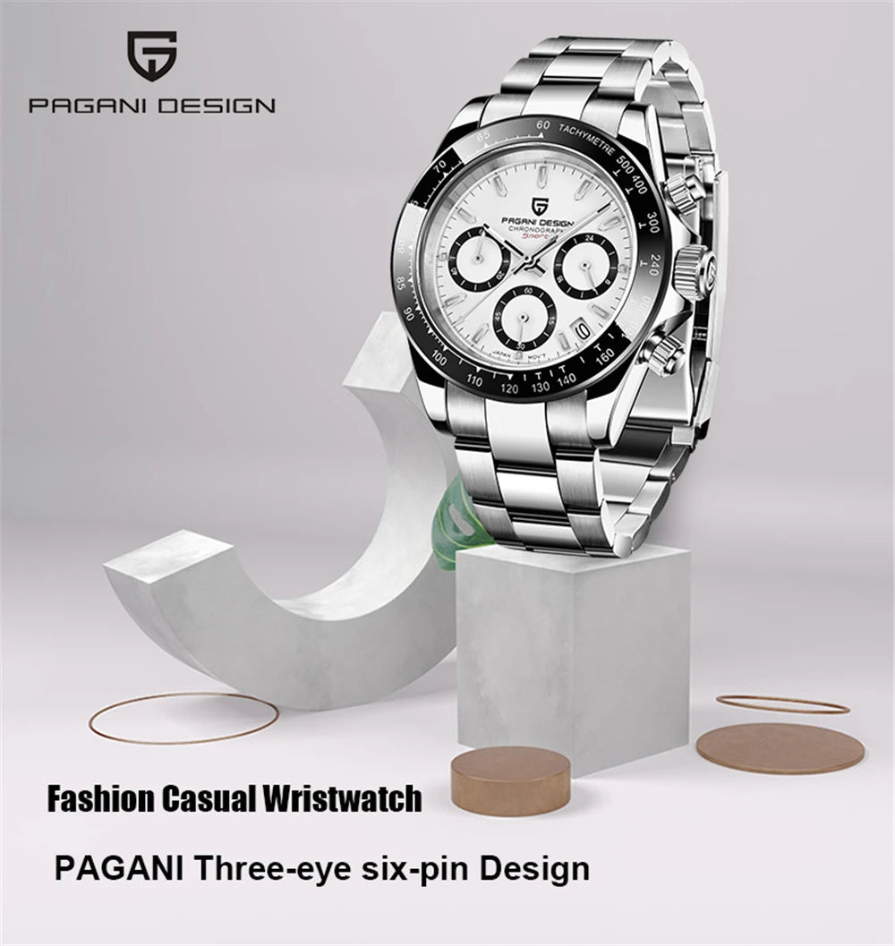 PAGANI DESIGN Men's Sports Quartz Watch With Sapphire Crystal
