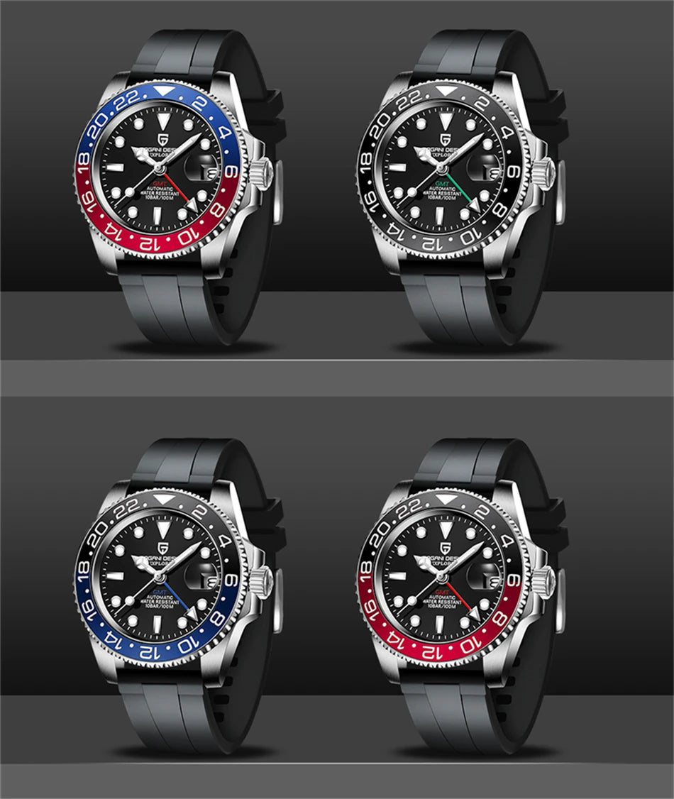 Pagani Design PD-1662 V6 GMT Mechanical Watch Stainless Steel Sapphire