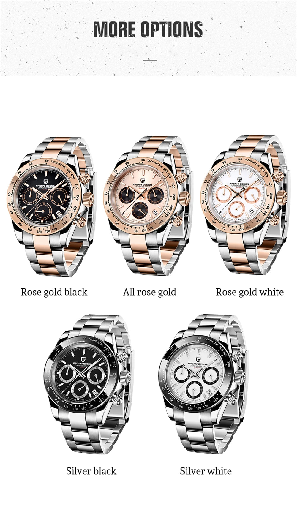 PAGANI DESIGN Men's Sports Quartz Watch With Sapphire Crystal