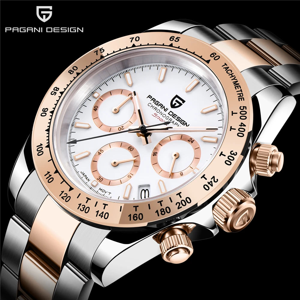 PAGANI DESIGN Men's Sports Quartz Watch With Sapphire Crystal