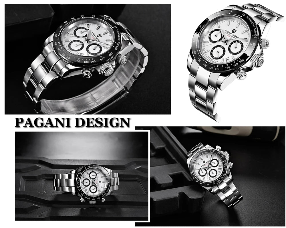 PAGANI DESIGN Men's Sports Quartz Watch With Sapphire Crystal