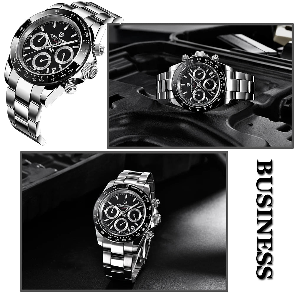 PAGANI DESIGN Men's Sports Quartz Watch With Sapphire Crystal