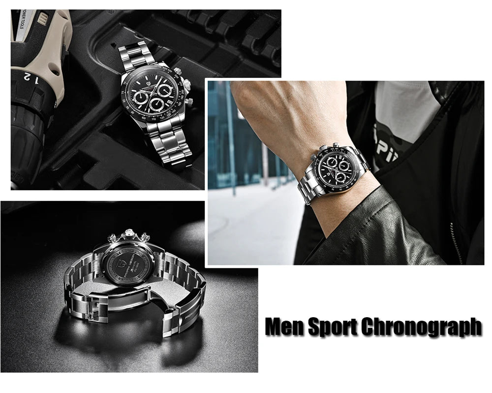 PAGANI DESIGN Men's Sports Quartz Watch With Sapphire Crystal