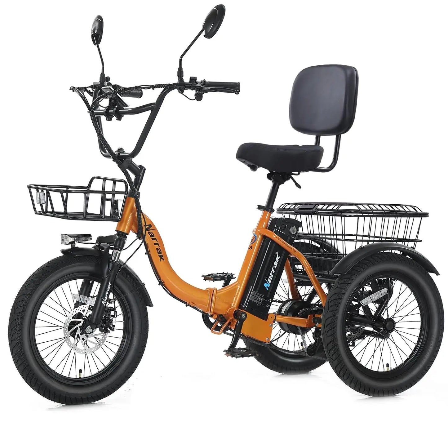 Premium Adult Fat Tire Folding Electric Tricycle Adjustable Handlebars