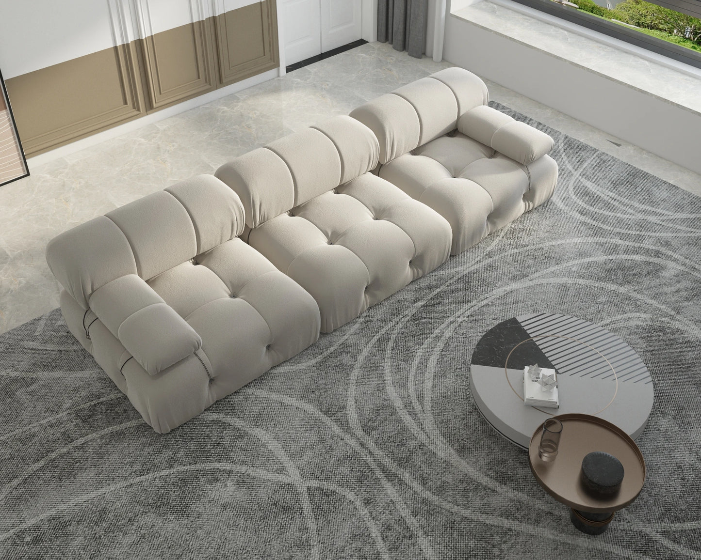 Sdorens Velvet Minimalist Modular Sectional Sofa Modern Convertible Living Room
