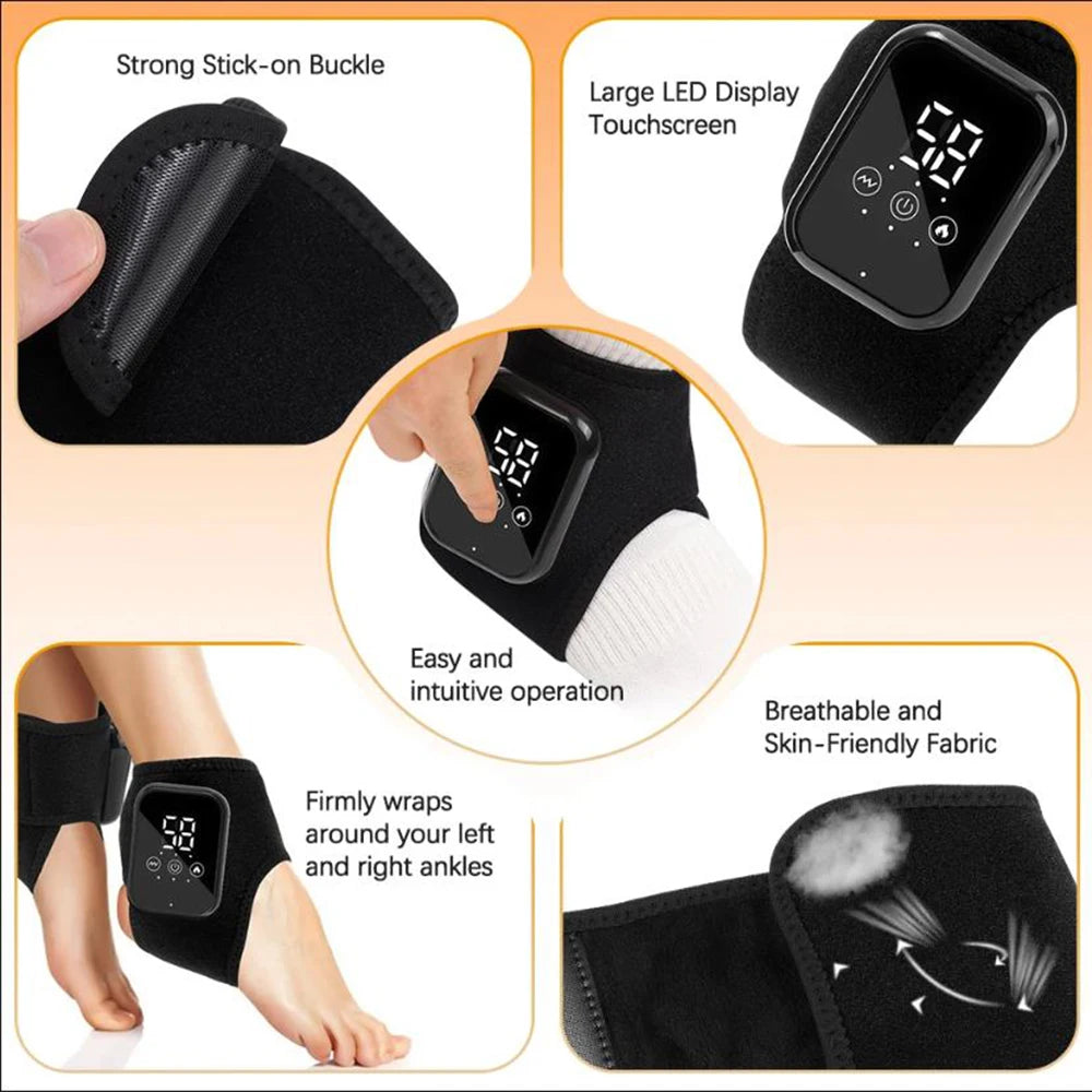 Electric Heat And Vibration Ankle Massager With Infrared Heat