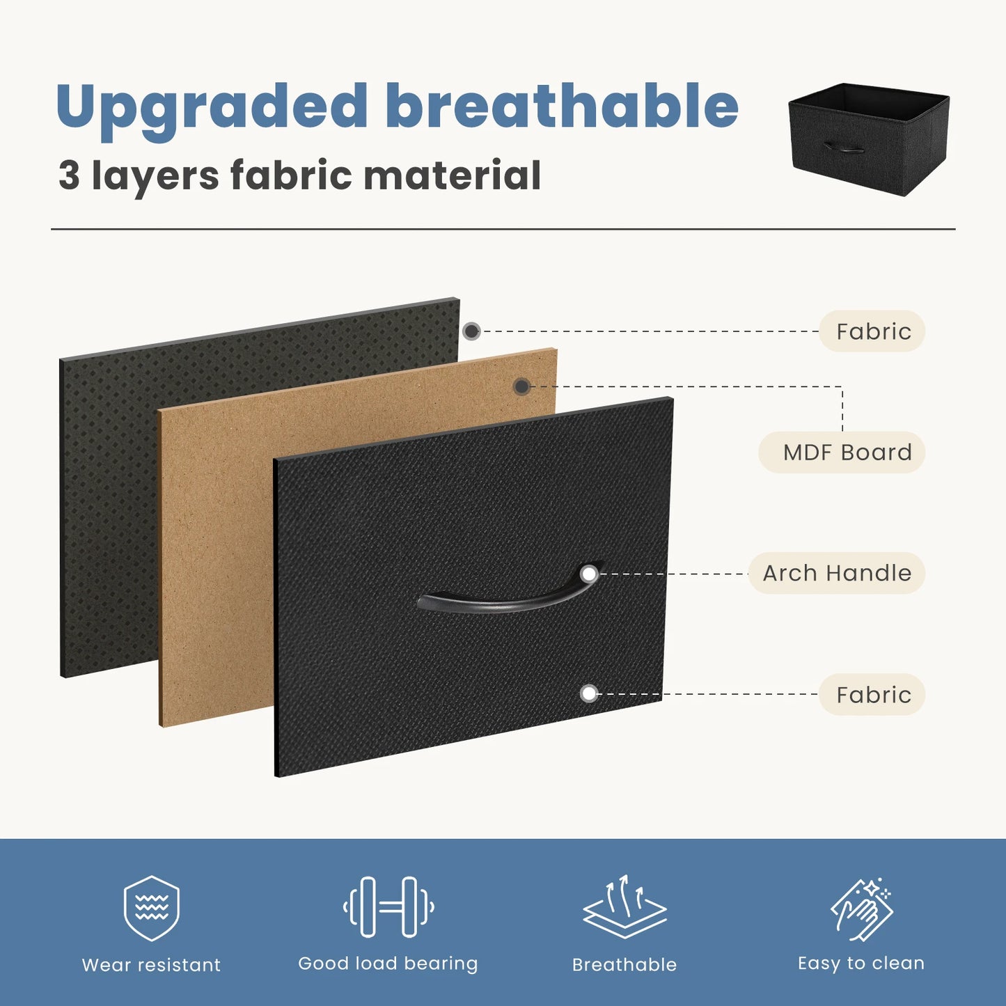 JHK Dresser With Seven Fabric Drawers Bedroom Organizer