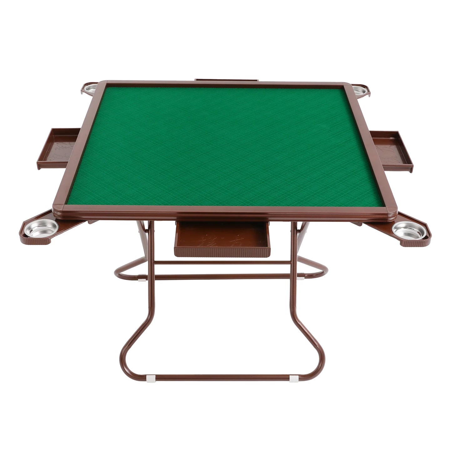Foldable Square Mahjong Table With Four Cup Holders And Drawers
