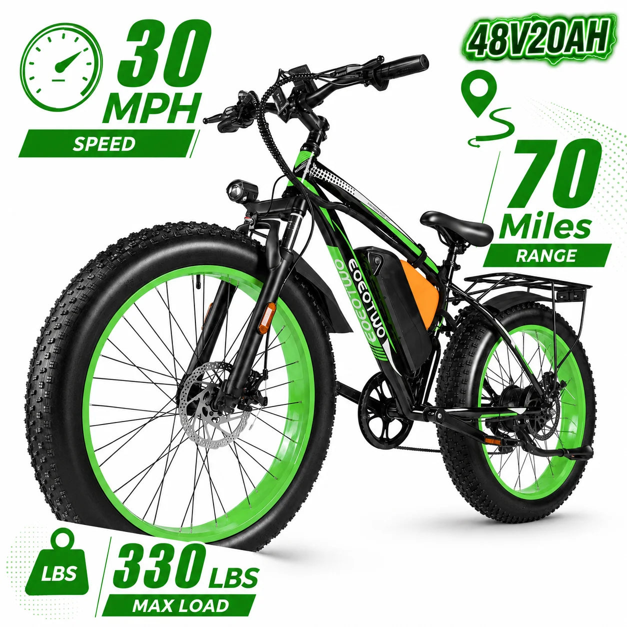 EOEOTWO Fat Tire Electric Bike With Powerful 1000W Motor