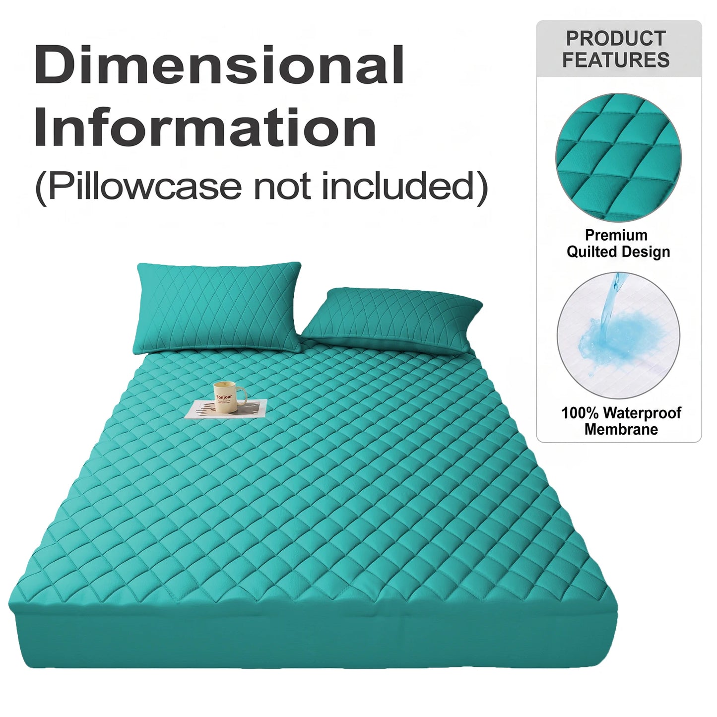 Waterproof Mattress Protector, Skin Friendly Quilted Cover With Deep Pocket