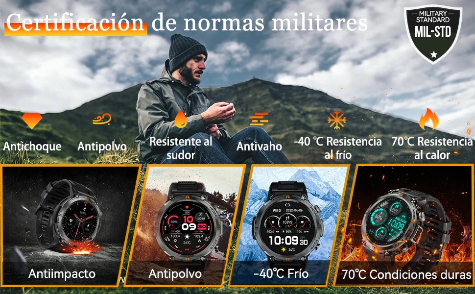 EIGIIS KE3 Smart Watch 3ATM Waterproof Health Monitor with Bluetooth