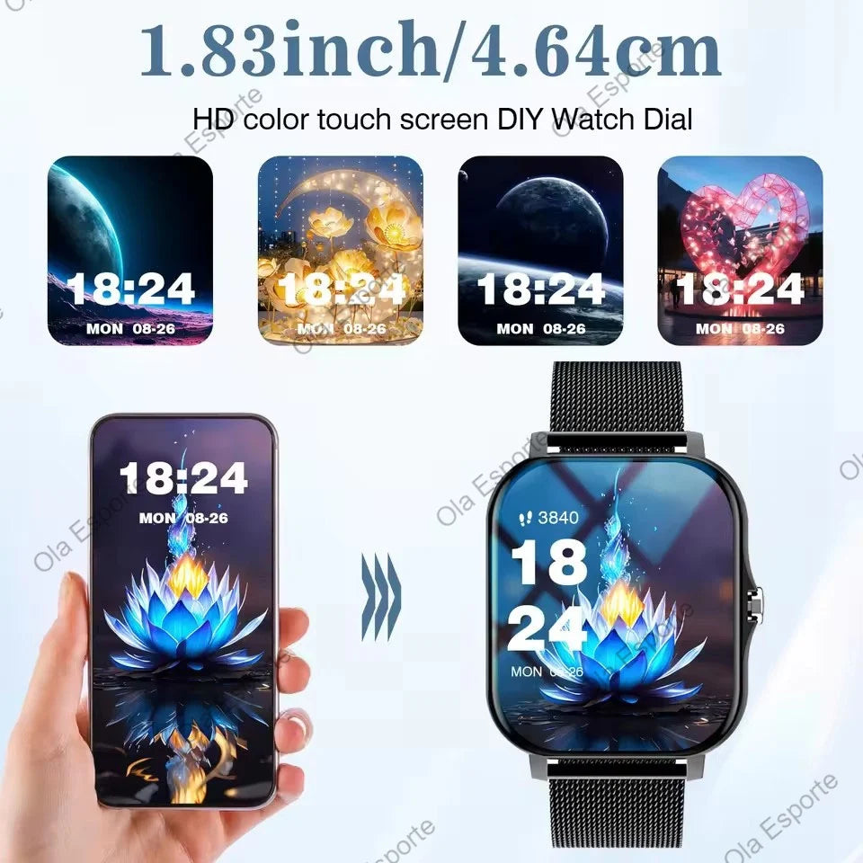 Smart Watch With Blood Oxygen And Blood Pressure Monitor Bluetooth