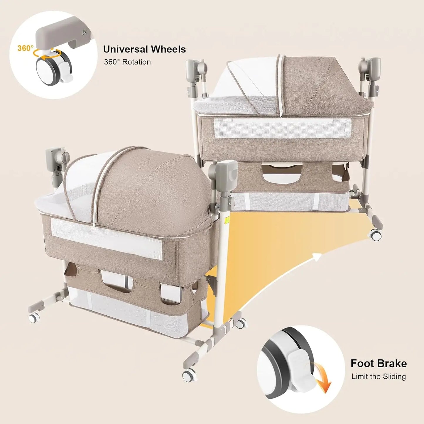 Smart Electric Baby Bassinet Bedside Sleeper With Music Automatic Cradle
