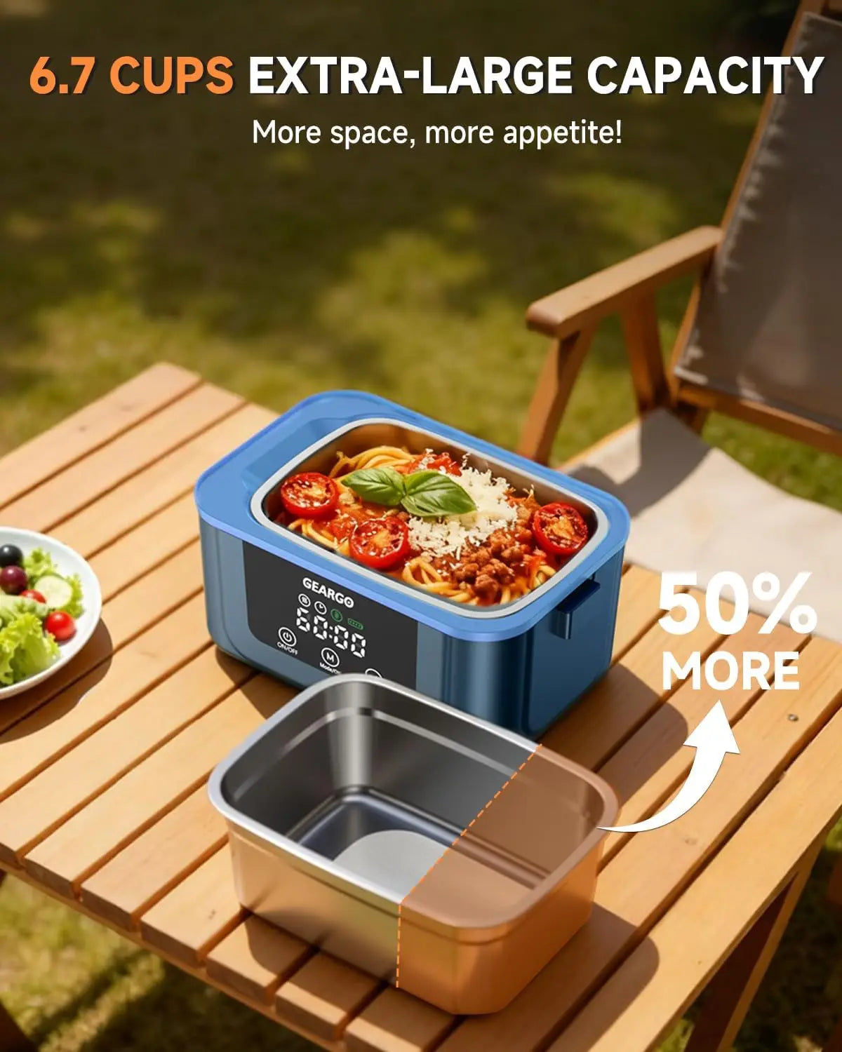 Cordless Electric Heated Lunch Box For On The Go Meals