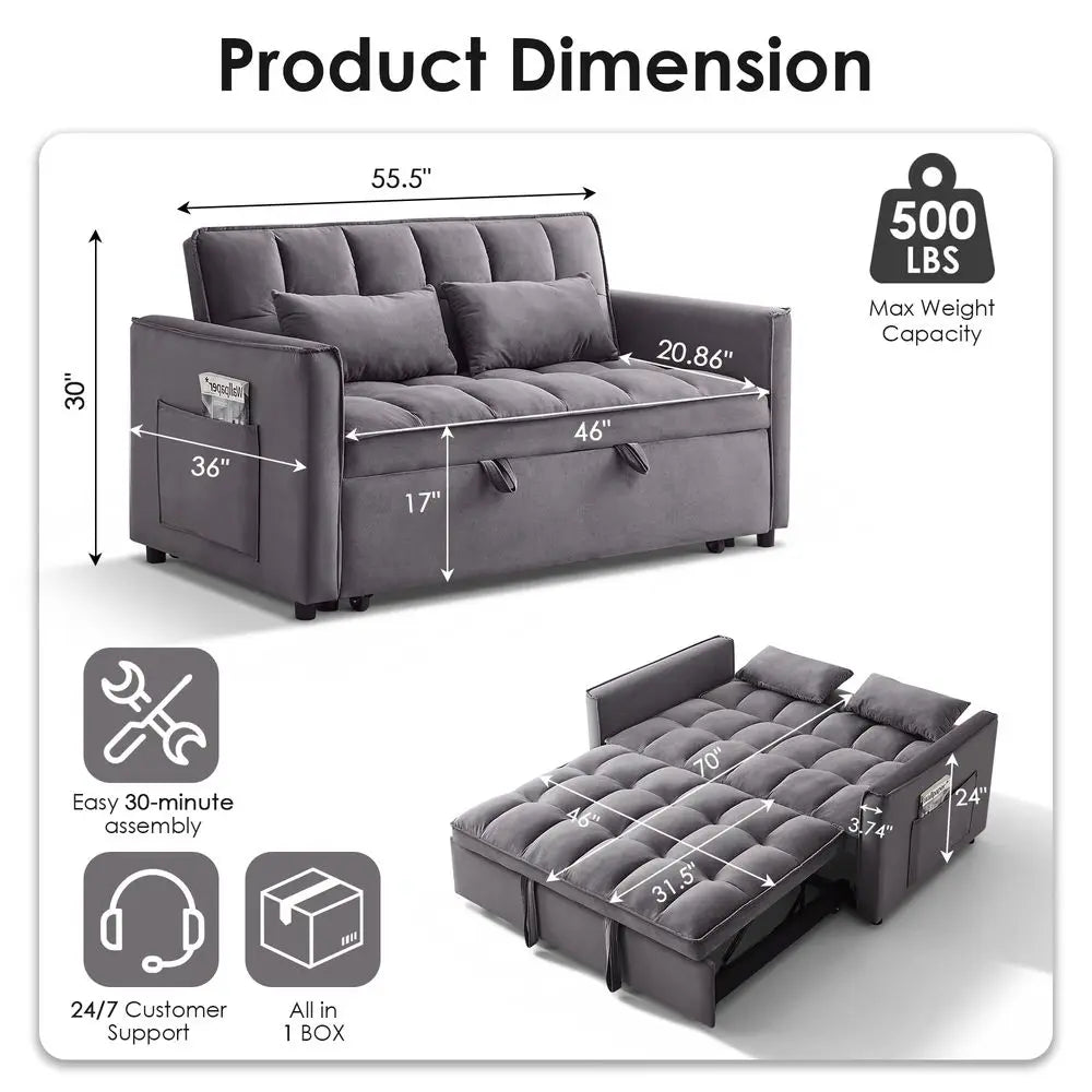 Convertible Sleeper Sofa Bed With Pullout Couches And Loveseat