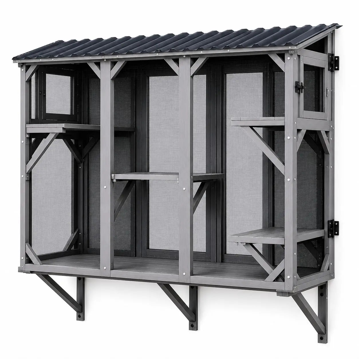 HiMISS Catio Cat Enclosure Window Box With UV Roof All Weather