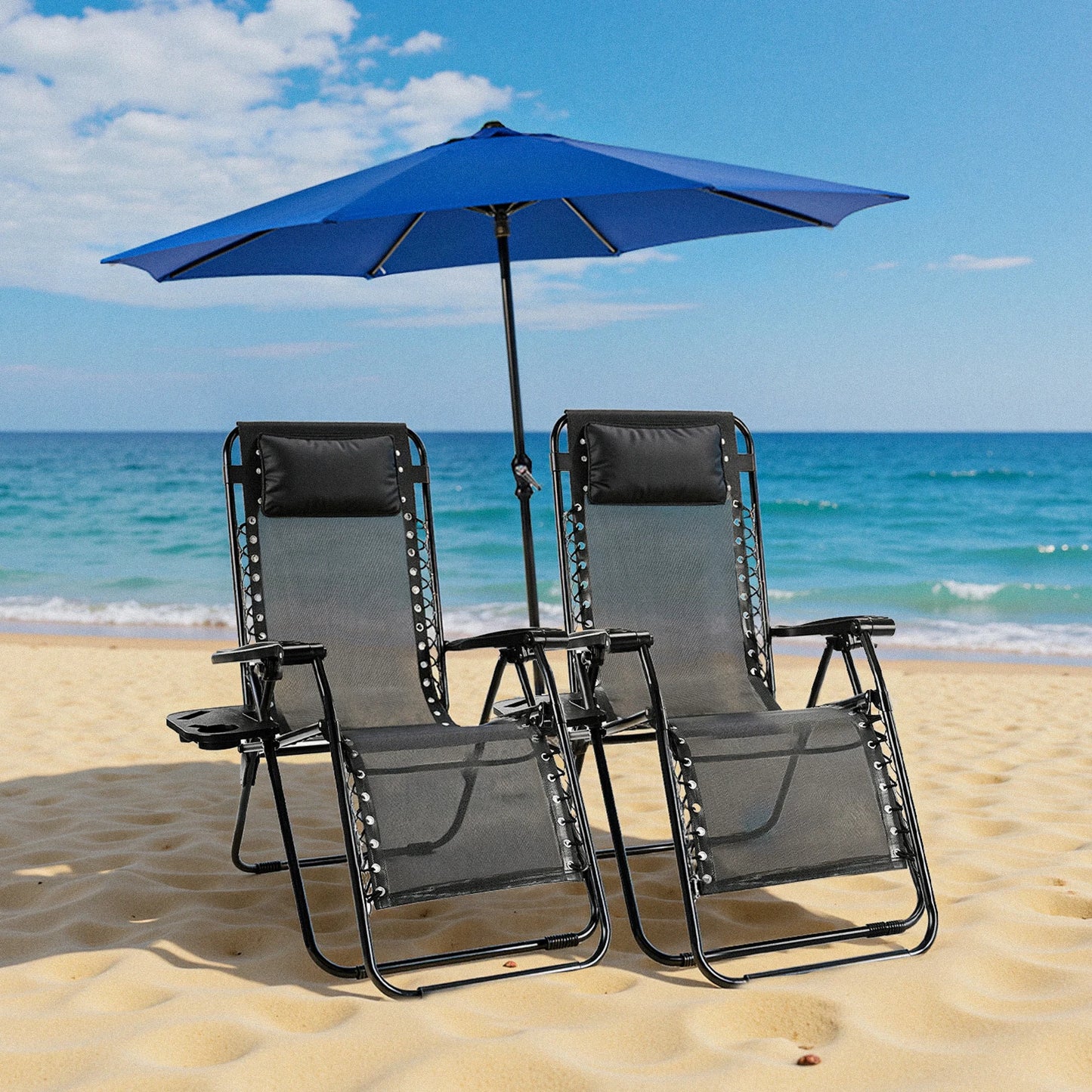JHK Zero Gravity Two Pack Portable Recliners for Outdoor Patio
