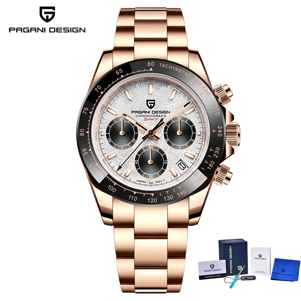 PAGANI DESIGN Men's Sports Quartz Watch With Sapphire Crystal